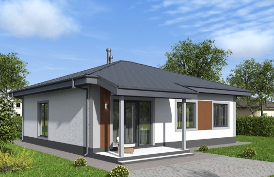Rg6601 - Одноэтажный дом с тремя спальнями и террасой