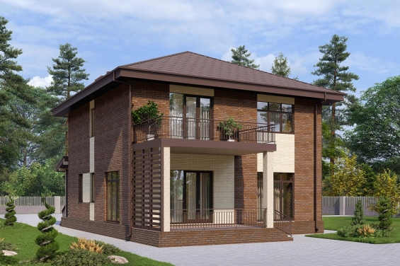 Rg6604 - Двухэтажный дом с балконом и пятью спальнями